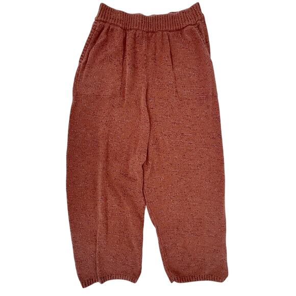 Free People FP Beach Low Slung High Rise Knit Pants Coral Medium Comfy Casual - Picture 5 of 11